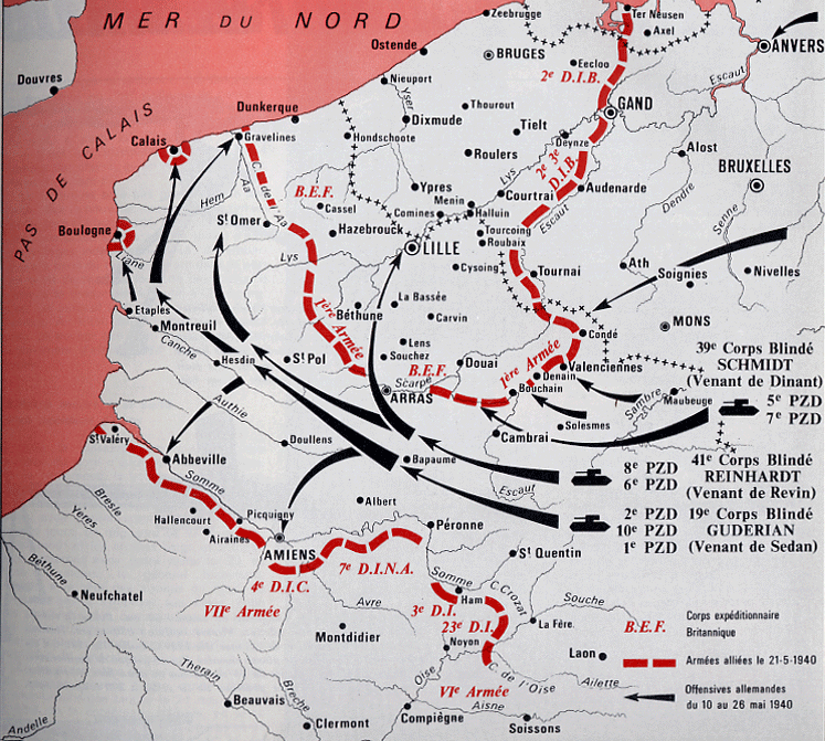 La carte de l offensive allemande